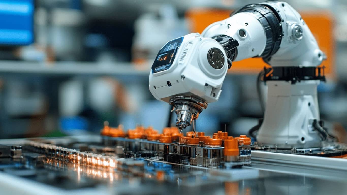 Mechatronics Engineering students in lab